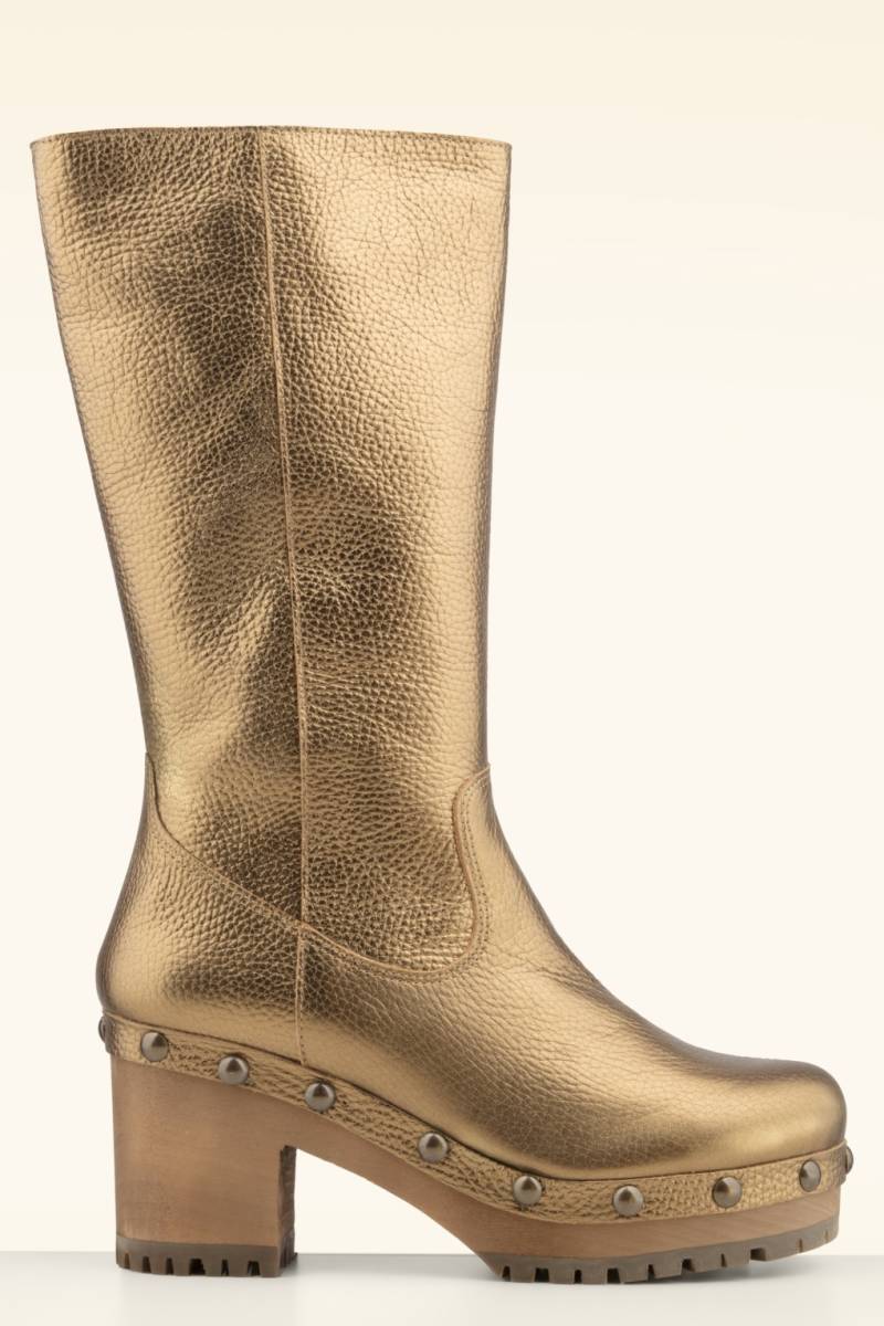 Alia Leder Clog Stiefel in Altgold Alia Leder Clog Stiefel in Altgold von Grünbein