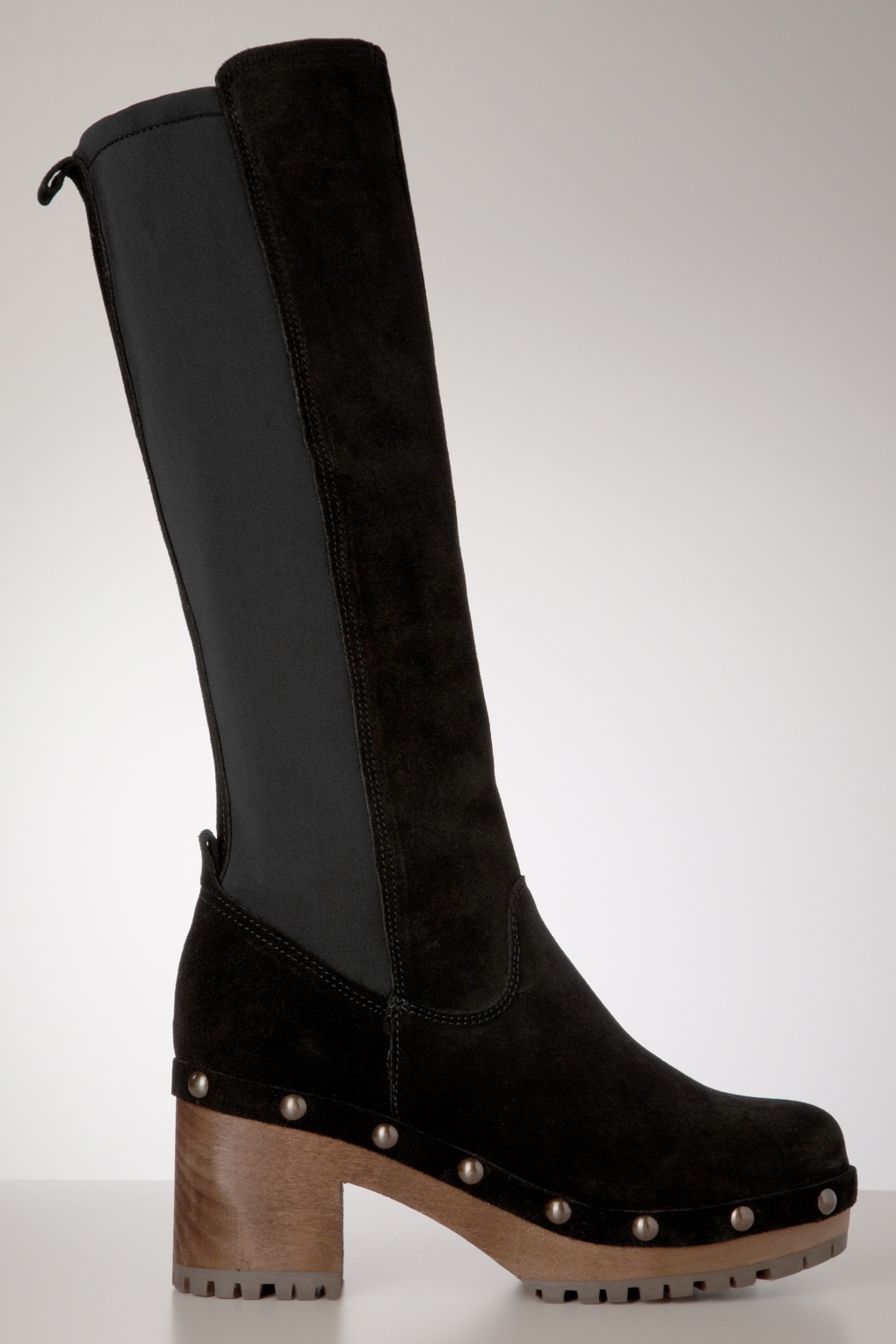 Angelika Wildleder Clog Stiefel in Schwarz Angelika Wildleder Clog Stiefel in Schwarz von Grünbein