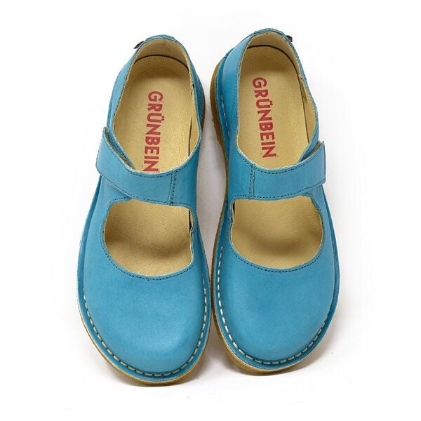 Grünbein Shoes Spangen-Ballerinas Gerda Naturform lose Einlage mauiblau von Grünbein Shoes