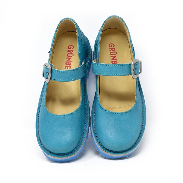 Grünbein Shoes Spangen-Ballerinas Vivienne lose Einlage mauiblau von Grünbein Shoes