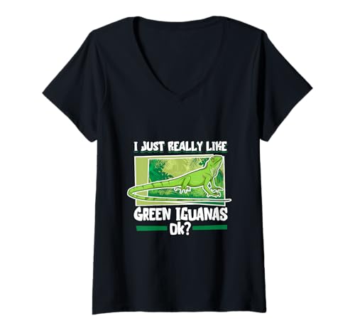 Damen Ich liebe Grüne Leguane T-Shirt mit V-Ausschnitt Damen Ich liebe Grüne Leguane T-Shirt mit V-Ausschnitt von Grüne Leguan Designs