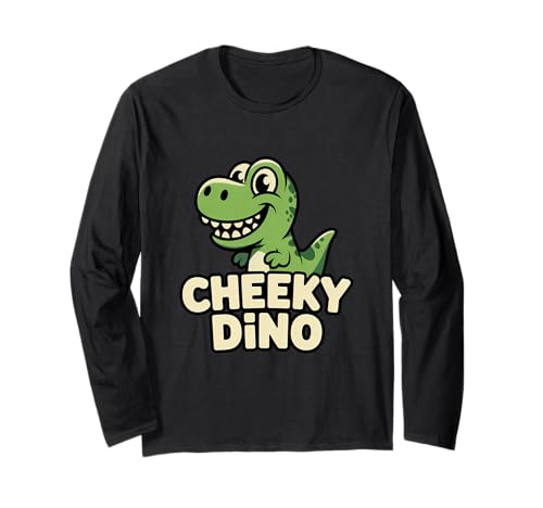 Dinosaurier Cheeky Dino Lustig Niedlich Cartoon Kinder Langarmshirt von Grüner Dino Charakter Cartoon Kinder Design