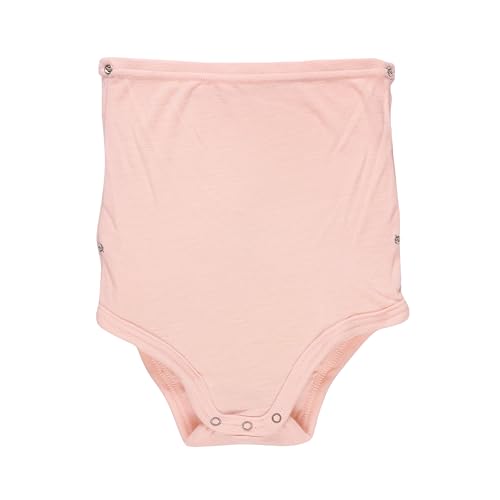 Grünes Glück Baby Body – Zweiteiliger Wolle Seide Body langarm -für entspanntes Umziehen nachts & unterwegs – Einzigartiges Geschenk zur Geburt (rosé - Wechselhose, 50/56) von Grünes Glück