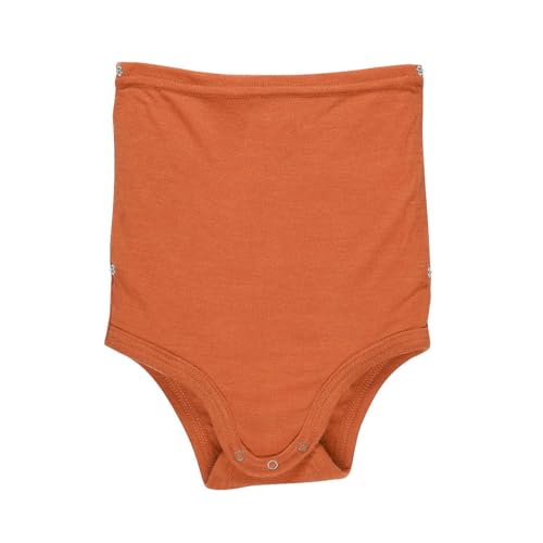 Grünes Glück Baby Body – Zweiteiliger Wolle Seide Body langarm -für entspanntes Umziehen nachts & unterwegs – Einzigartiges Geschenk zur Geburt (rost - Wechselhose, 74/80) von Grünes Glück