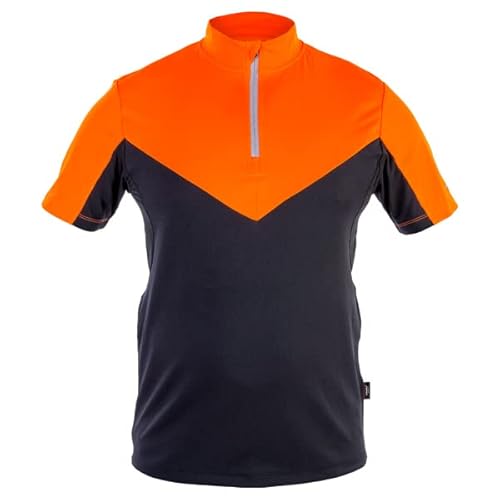 Grünholz Pro³ Funktionsshirt 2C, Kurzarm, Gr. L, orange-anthrazit, KFW Profi Zertifiziert von Grünholz