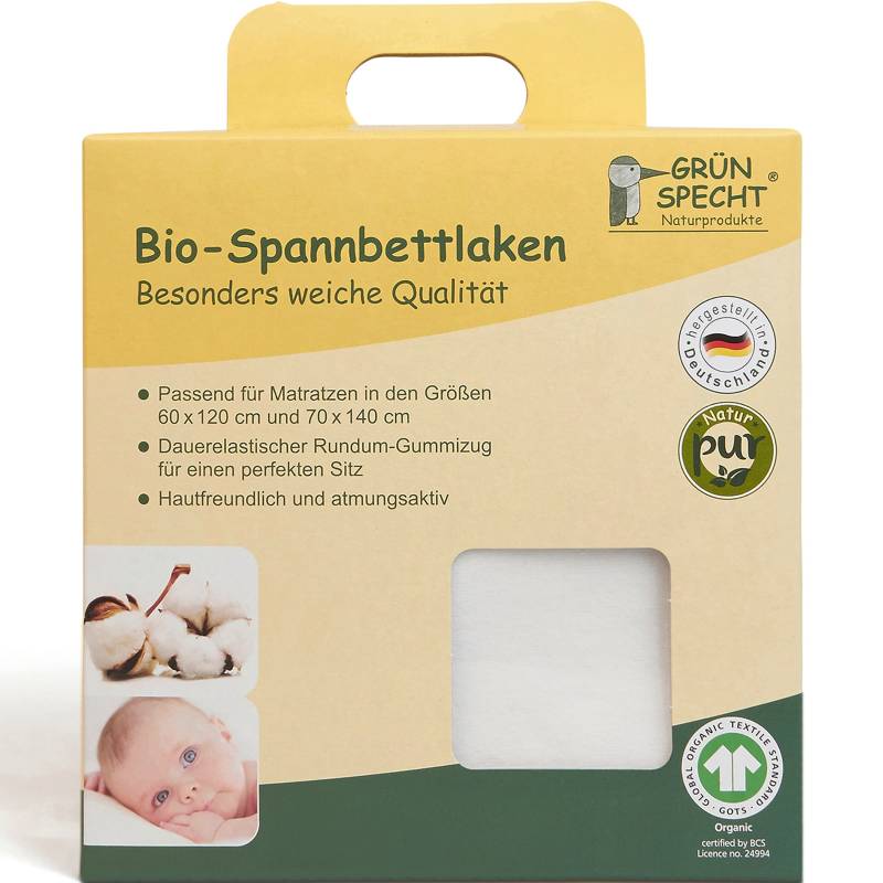 Grünspecht Bio-Spannbetttuch 60x120 - 70x140 cm von Grünspecht