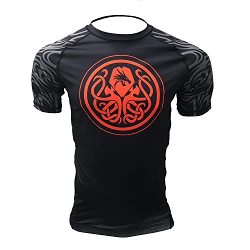 Gruff Combat BJJ Rash Guards Grappling MMA Jiu Jitsu No Gi UFC Shirt Fight Wear Kurzarm, Silber-Okto2, L von Gruff Combat