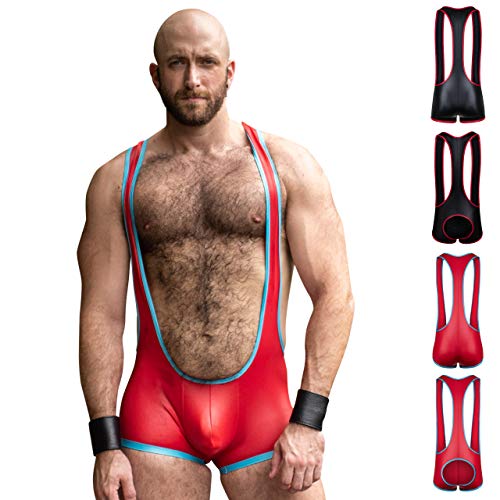 Gruff Pup Impulse Singlet, Rot/Blau – vollständige Abdeckung, X-Large von Gruff Pup