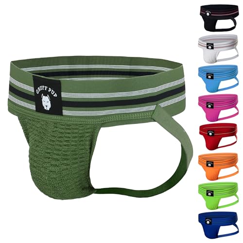 Gruff Pup Quarterback Jockstrap, Grün (Army Green), Large von Gruff Pup