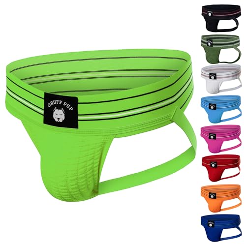 Gruff Pup Quarterback Jockstrap, Nitro Green UV, Medium von Gruff Pup