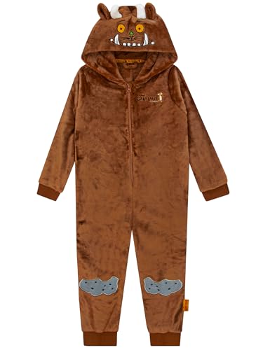 Grüffelo Schlafoverall Kinder | Kuscheliger Onesie Jungen Mit 3D Ohren | Onesie Kinder kuschelig Mit Kapuze | Braun 122 von Gruffalo