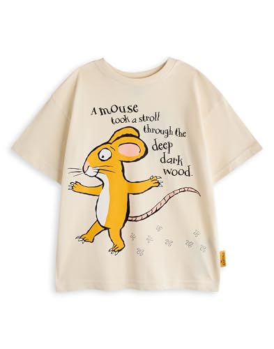 Gruffalo The Friends Kinder Beige T-Shirt | Kinder-Maus-Charakter-Grafik-T-Shirt | „A Mouse Took a Stroll“ bedrucktes Kurzarmoberteil für Jungen und Mädchen Julia Donaldson von Gruffalo