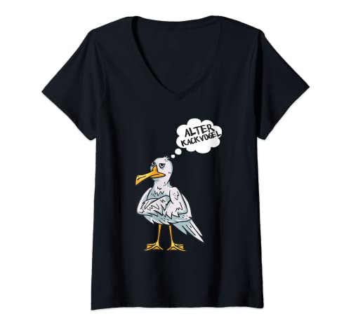Damen Alter Kackvogel, Grummelige Möwe, Möwe Lustig,Möwe T-Shirt mit V-Ausschnitt Damen Alter Kackvogel, Grummelige Möwe, Möwe Lustig,Möwe T-Shirt mit V-Ausschnitt von Grummelige Möwe, Möwe Lustig,Möwe