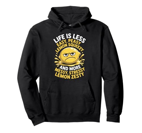 Lustiger Wütender Zitrone Messy Stressy Cartoon Witz Frauen Männer Pullover Hoodie von Grumpy Citrus Humor Sarcastic Food Lover Design