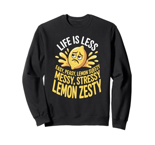 Lustiger Wütender Zitrone Messy Stressy Cartoon Witz Frauen Männer Sweatshirt von Grumpy Citrus Humor Sarcastic Food Lover Design
