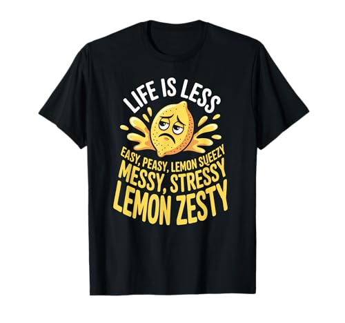 Lustiger Wütender Zitrone Messy Stressy Cartoon Witz Frauen Männer T-Shirt von Grumpy Citrus Humor Sarcastic Food Lover Design