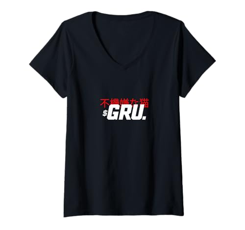 Damen Grumpy Days - Lustiger $GRU Crypto Token & Memecoin T-Shirt mit V-Ausschnitt von Grumpy Days ($GRU)