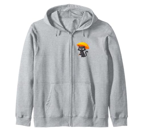 Grumpy Days Katze mit Regenschirm - Lustige $GRU Meme Münze Kapuzenjacke von Grumpy Days ($GRU)