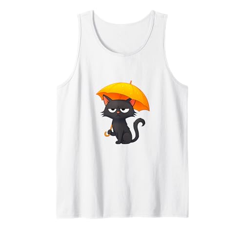 Grumpy Days Katze mit Regenschirm - Lustige $GRU Meme Münze Tank Top von Grumpy Days ($GRU)
