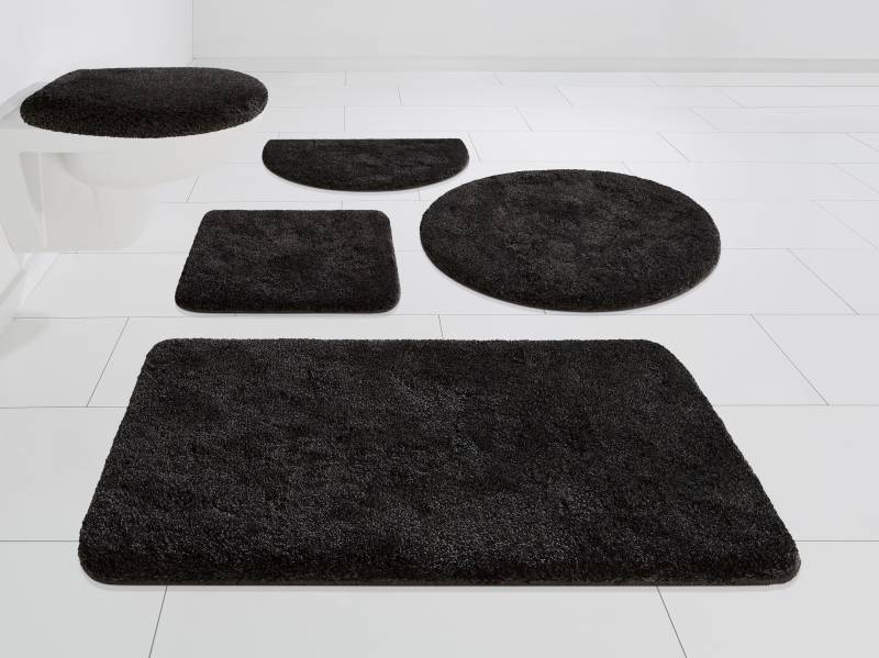 Grund Badematte "Melos, Badvorleger, Badezimmer Teppich, sehr weich" Höhe 27 mm rutschhemmend beschichtet fußbodenheizungsgeeignet melierte Optik, sehr weicher Flor, Melange-Effekt, Made in Europe von Grund