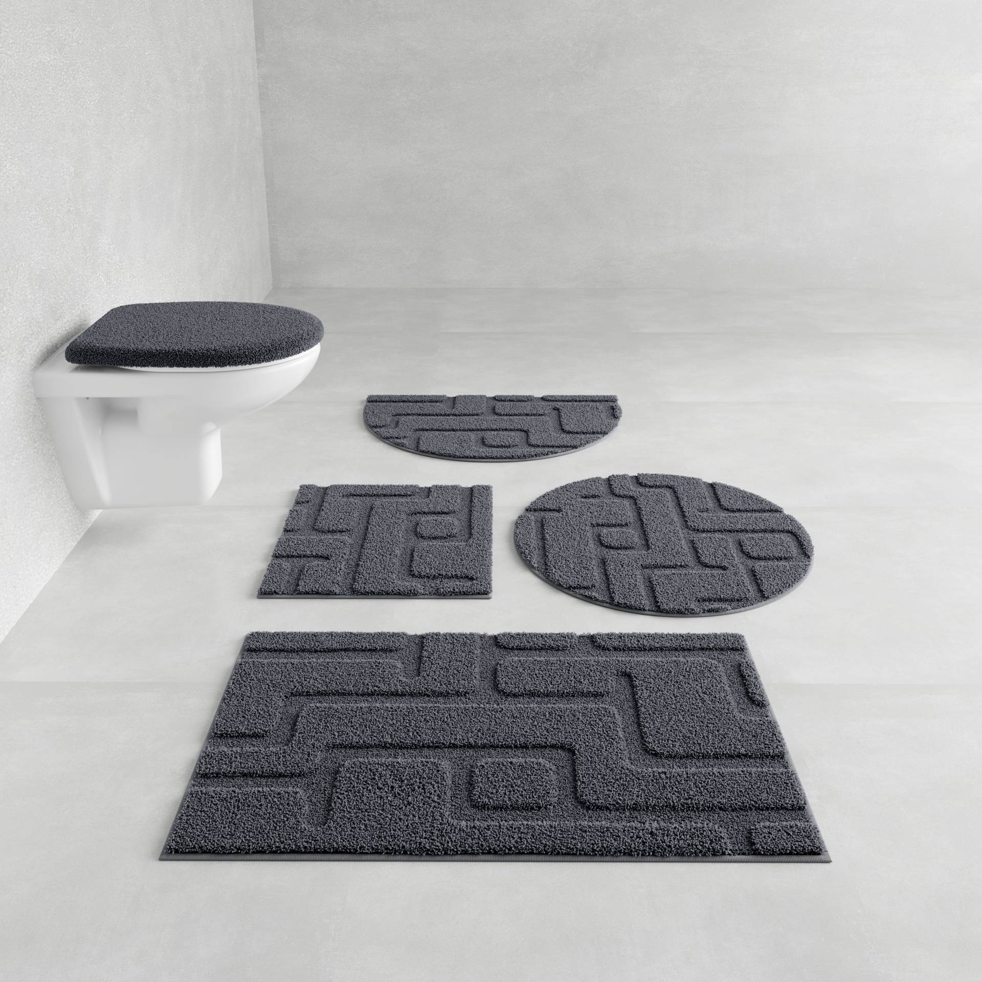 Grund Badematte "Riana, Badvorleger, Badezimmer Teppich, sehr weich" Höhe 20 mm rutschhemmend beschichtet schnell trocknend Modernes Design mit Linien in Hoch-Tief-Struktur, Made in Europe Grund Badematte "Riana, Badvorleger, Badezimmer Teppich, sehr weich" Höhe 20 mm rutschhemmend beschichtet schnell trocknend Modernes Design mit Linien in Hoch-Tief-Struktur, Made in Europe von Grund