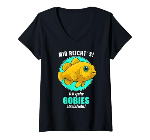 Damen Grundeln Grundel Gobies Goby T-Shirt mit V-Ausschnitt Damen Grundeln Grundel Gobies Goby T-Shirt mit V-Ausschnitt von Grundeln Grundel Gobies Goby Tier Shop
