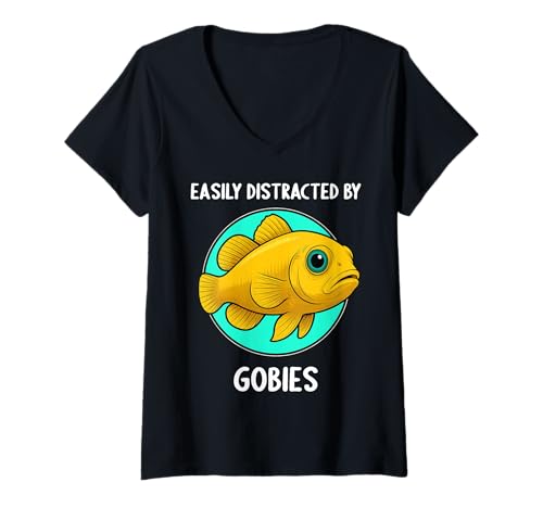 Damen Grundeln Grundel Gobies Goby T-Shirt mit V-Ausschnitt Damen Grundeln Grundel Gobies Goby T-Shirt mit V-Ausschnitt von Grundeln Grundel Gobies Goby Tier Shop