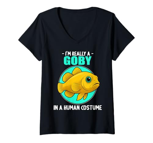 Damen Grundeln Grundel Gobies Goby T-Shirt mit V-Ausschnitt Damen Grundeln Grundel Gobies Goby T-Shirt mit V-Ausschnitt von Grundeln Grundel Gobies Goby Tier Shop
