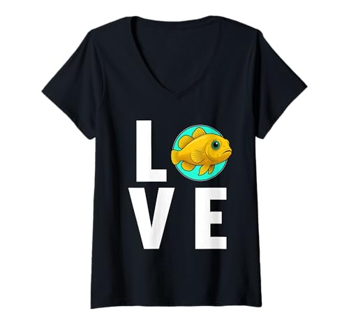 Damen Grundeln Grundel Gobies Goby T-Shirt mit V-Ausschnitt Damen Grundeln Grundel Gobies Goby T-Shirt mit V-Ausschnitt von Grundeln Grundel Gobies Goby Tier Shop