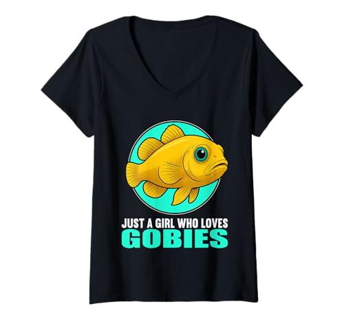 Damen Grundeln Grundel Gobies Goby T-Shirt mit V-Ausschnitt Damen Grundeln Grundel Gobies Goby T-Shirt mit V-Ausschnitt von Grundeln Grundel Gobies Goby Tier Shop