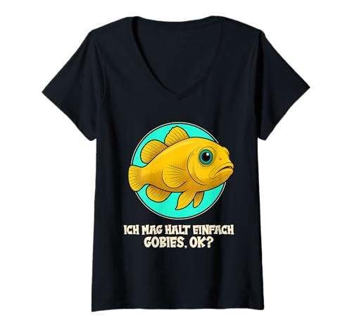 Damen Grundeln Grundel Gobies Goby T-Shirt mit V-Ausschnitt Damen Grundeln Grundel Gobies Goby T-Shirt mit V-Ausschnitt von Grundeln Grundel Gobies Goby Tier Shop
