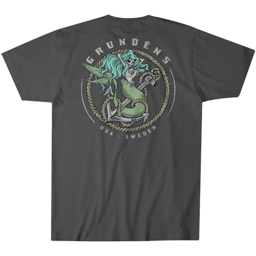 Grundens Mermaid SS T-Shirt - Grau - Groß von Grundéns