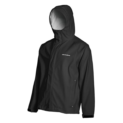 Grundéns Neptune Regenjacke | Wasserdicht und Verstellbar, Black, 2XL von Grundéns