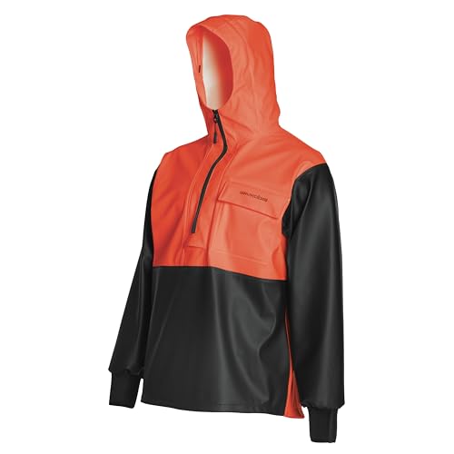 Grundéns Neptune wasserdichter Anorak | Verstellbare Kapuze und Helm, Orange, XL von Grundéns