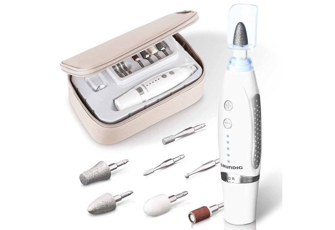 Grundig Maniküre-Pediküre-Set Maniküre Set elektrisch Pediküre + 17 tlg Zubehör, mit Aufbewahrungsetui, inkl. 17 Aufsätzen von Grundig