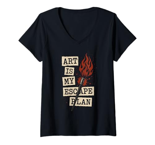 Damen Angry Artist Burnout Humor Creative Rage Art Block T-Shirt T-Shirt mit V-Ausschnitt Damen Angry Artist Burnout Humor Creative Rage Art Block T-Shirt T-Shirt mit V-Ausschnitt von Grunge Creative Chaos Art Block Artist Humor Merch