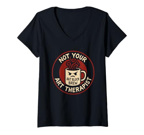 Damen Angry Artist Burnout Humor Creative Rage Art Block T-Shirt T-Shirt mit V-Ausschnitt Damen Angry Artist Burnout Humor Creative Rage Art Block T-Shirt T-Shirt mit V-Ausschnitt von Grunge Creative Chaos Art Block Artist Humor Merch