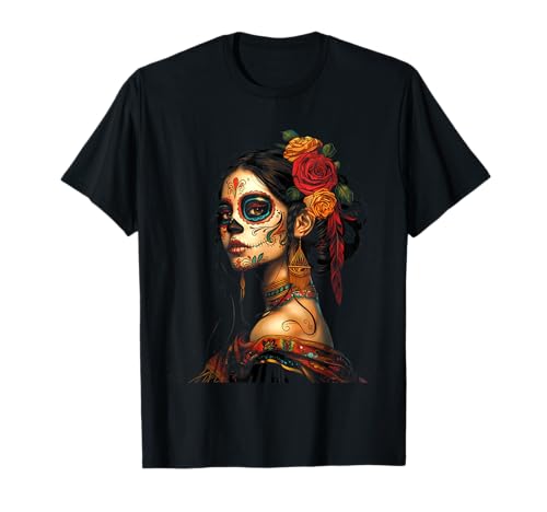 Pretty Catrina Woman, Mexikanischer Tag der Toten T-Shirt Pretty Catrina Woman, Mexikanischer Tag der Toten T-Shirt von Grungees