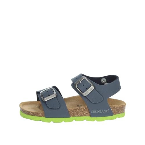 GRÜNLAND JUNIOR Korksandale mit Doppelschnalle SB0901 BLU 28 von GRÜNLAND il benessere è naturale