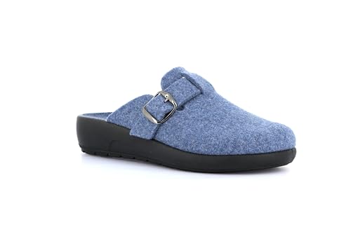 GRUNLAND ROCA CI2961 indigoblaue Damen-Hausschuhe aus weichem Filz 41 von GRÜNLAND il benessere è naturale