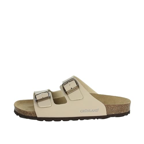 GRUNLAND SARA CB1557 beige anatomische Damenhausschuhe mit Schnallen 41 von GRÜNLAND il benessere è naturale
