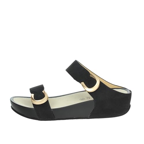 GRUNLAND DIRA CI2577 Schwarze Damenhausschuhe mit Keilrissen 40 von GRÜNLAND il benessere è naturale