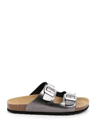 Grunland Damen-Slipper mit Doppelschnalle | Wird Sein CB2425 Antracite 39 von GRÜNLAND il benessere è naturale