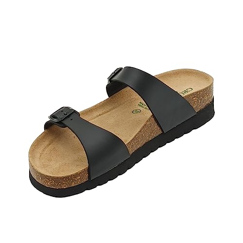 Grunland Doppelschnallen-Slipper | Hallo CB2436 Nero 36 von Grunland