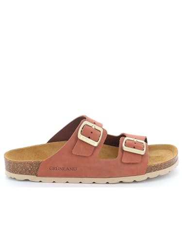 GRUNLAND SARA CB0003 Damen-Slipper aus Korkleder in Antikrosa mit Birkenschnallen 39 von GRÜNLAND il benessere è naturale