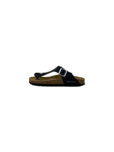 Grunland SARA CC4015 Schwarze Flip-Flops Frau anatomische Schnalle 41 von Grunland