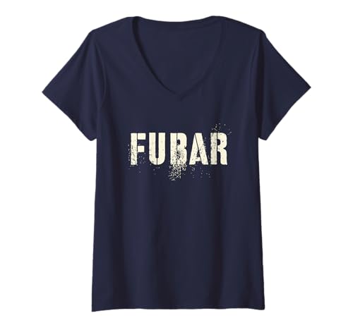 Damen Lustige Fubar Dad Soldat Military Officer I Eat Crayons T-Shirt mit V-Ausschnitt Damen Lustige Fubar Dad Soldat Military Officer I Eat Crayons T-Shirt mit V-Ausschnitt von Grunt Fubar Old Vet I Love Dogs Guns Meme Apparel