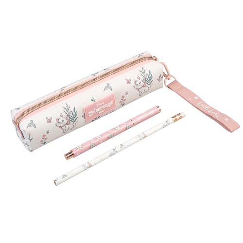 Grupo Erik Mäppchen Disney Aristocats Marie 1 Fach - mit Stift Etui Schule mit Kugelschreiber und Beistift mit Radierbummi - Federmäppchen Mädchen Jungen Vangogh Geschenke Einschulung von Grupo Erik
