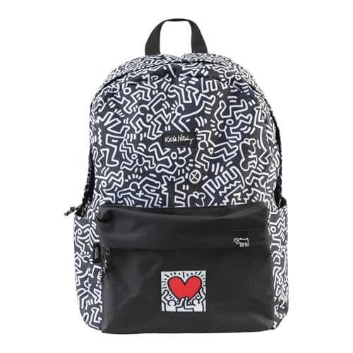 Grupo Erik Rucksack Keith Haring Moments - Daypack Damen Rucksack Damen Herren oder Kinder - Sporttasche - Reise Zubehör - Offizieller Keiht Haring Geschenke Fanartikel von Grupo Erik