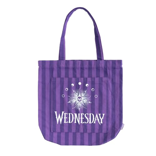 Grupo Erik Shopper Baumwolltasche Wednesday Addams Tasche - Einkaufstasche Tote Bag Offizieller Netflix Wednesday Fanartikel von Grupo Erik